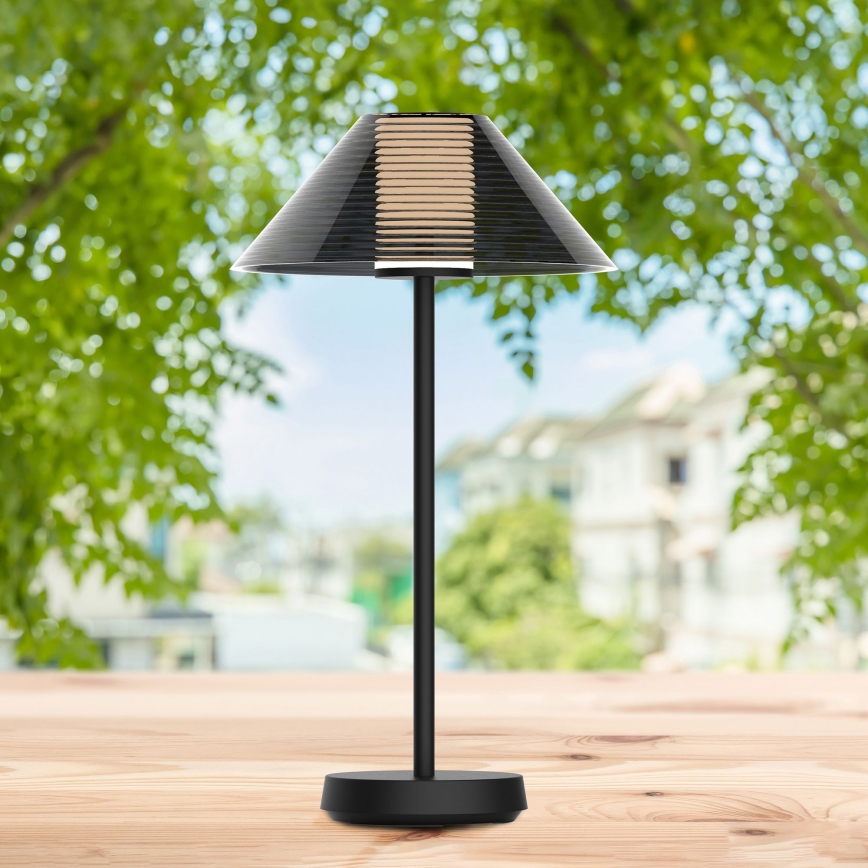 Lampe de table tactile extérieure à intensité variable SERENGETI LED/3,4W/5V USB 3600 mAh IP44 noir