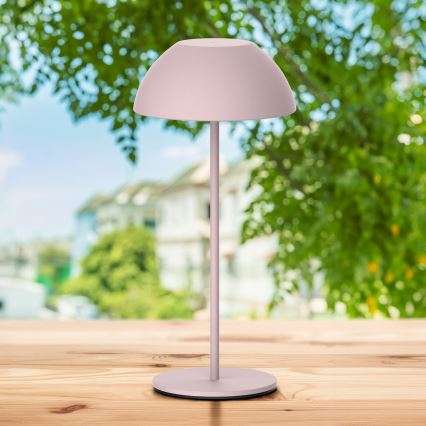 Lampe de table tactile extérieure à intensité variable TANZANIA LED/1,8W/5V USB 1800 mAh IP44 rose