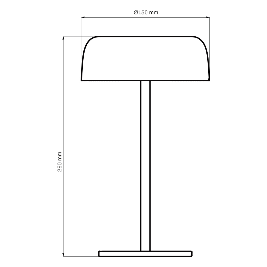 Lampe de table tactile extérieure à intensité variable TRYPOLIS LED/2W/5V USB 1800 mAh IP44 noir