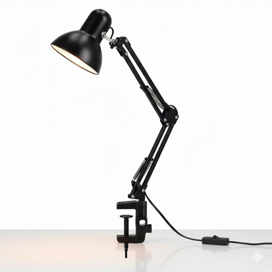 Lampe de table à pince 1xE27/60W/230V noire
