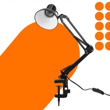 Lampe de table à pince 1xE27/60W/230V noire