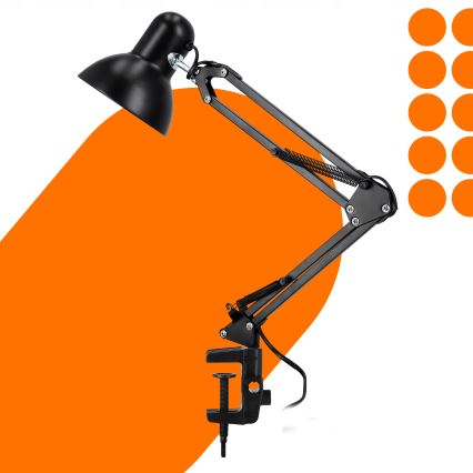 Lampe de table à pince 1xE27/60W/230V noire