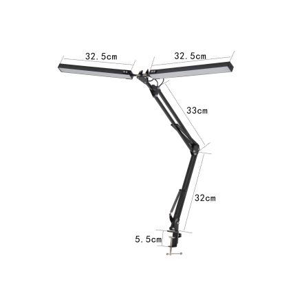 Lampe de table à pince 2xLED/10W/230V 2800-6800K