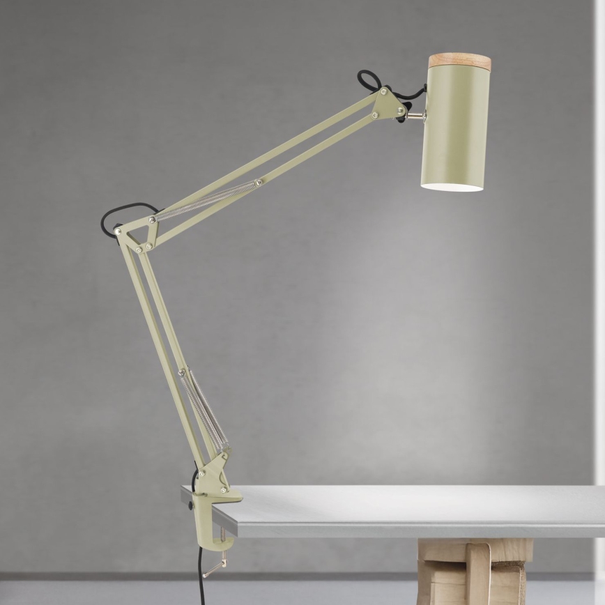 Lampe de table à pince GILI 1xE27/40W/230V verte