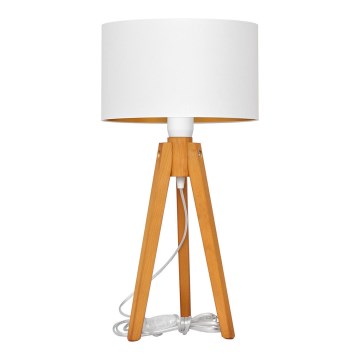 Lampe de table ALBA 1xE27/15W/230V blanc/doré/chêne