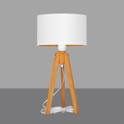 Lampe de table ALBA 1xE27/15W/230V blanc/doré/chêne