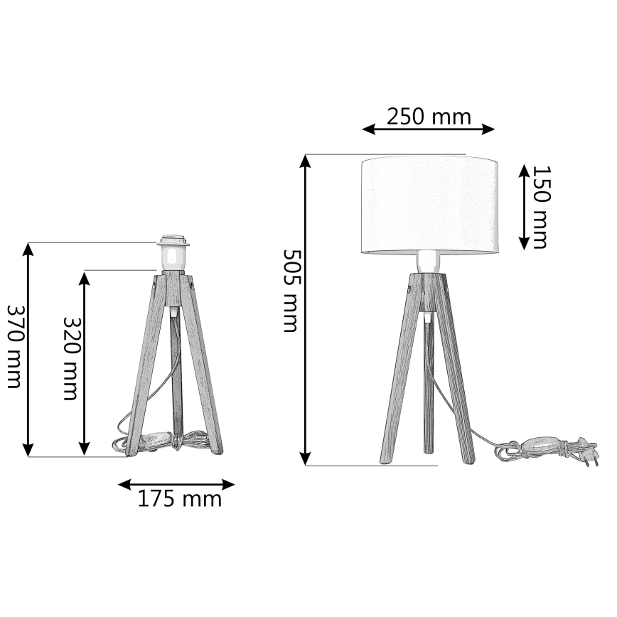 Lampe de table ALBA 1xE27/15W/230V noir/chêne
