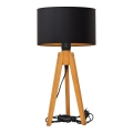 Lampe de table ALBA 1xE27/15W/230V noir/doré/chêne