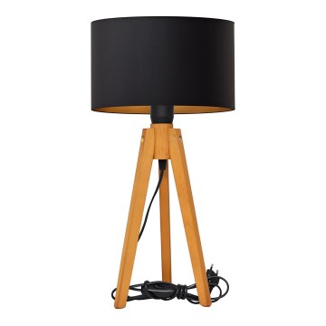 Lampe de table ALBA 1xE27/15W/230V noir/doré/chêne