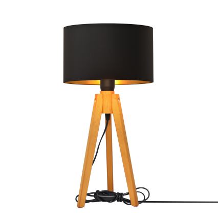Lampe de table ALBA 1xE27/15W/230V noir/doré/chêne