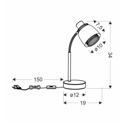 Lampe de table ALEKSANDRIA 1xE14/40W/230V noir/doré