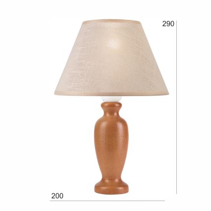 Lampe de table AMFORA 1xE27/60W/230V marron/hêtre