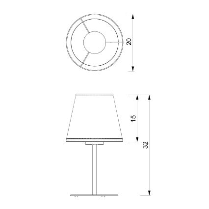 Lampe de table ARDEN 1xE27/15W/230V beige
