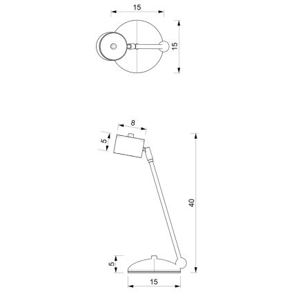 Lampe de table ARENA 1xGX53/11W/230V noir/chrome brillant