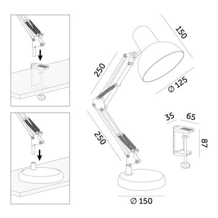 Lampe de table AURIQ 1xE27/60W/230V bleue