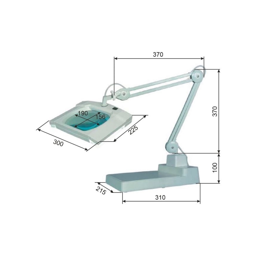 Lampe de table avec loupe LED/12W/12/230V