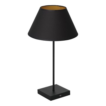 Lampe de table avec port USB 1xE27/60W/230V noir