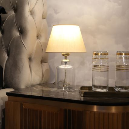 Lampe de table AYD 1xE27/40W/230V beige/transparente