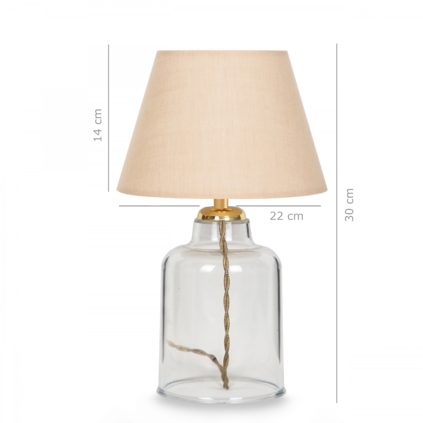 Lampe de table AYD 1xE27/40W/230V beige/transparente