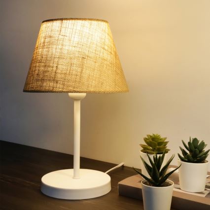 Lampe de table AYD 1xE27/40W/230V marron/blanc
