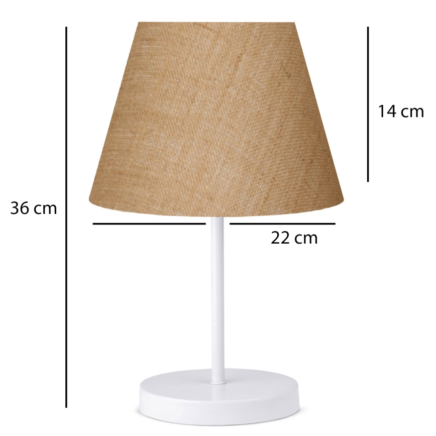 Lampe de table AYD 1xE27/40W/230V marron/blanc