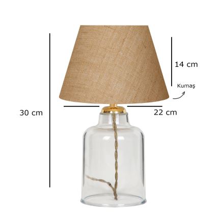 Lampe de table AYD 1xE27/40W/230V marron / transparente