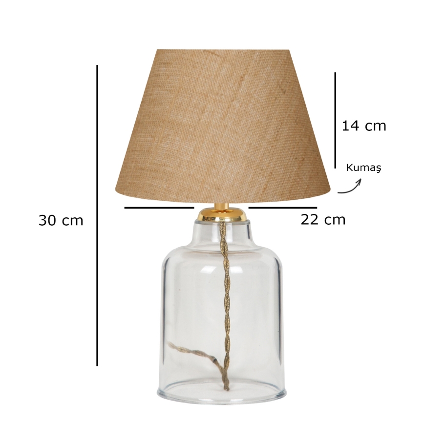 Lampe de table AYD 1xE27/40W/230V marron / transparente