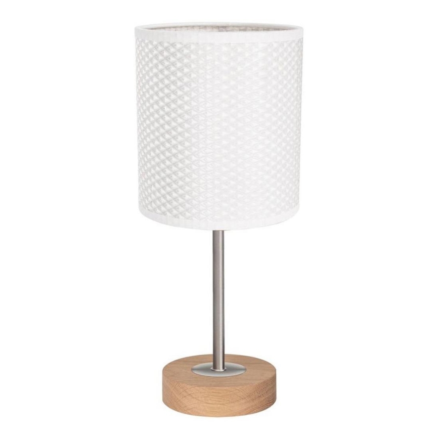 Lampe de table BENITA 1xE27/60W/230V 30 cm blanc/chêne