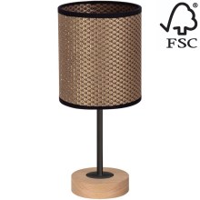 Lampe de table BENITA 1xE27/60W/230V 30 cm marron/chêne – FSC certifié