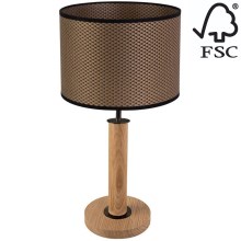 Lampe de table BENITA 1xE27/60W/230V 48 cm marron/chêne – FSC certifié