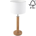 Lampe de table BENITA 1xE27/60W/230V 61 cm blanc/chêne – FSC certifié