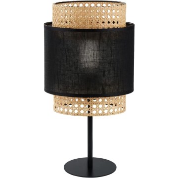 Lampe de table BOHO 1xE27/15W/230V noire/rotin