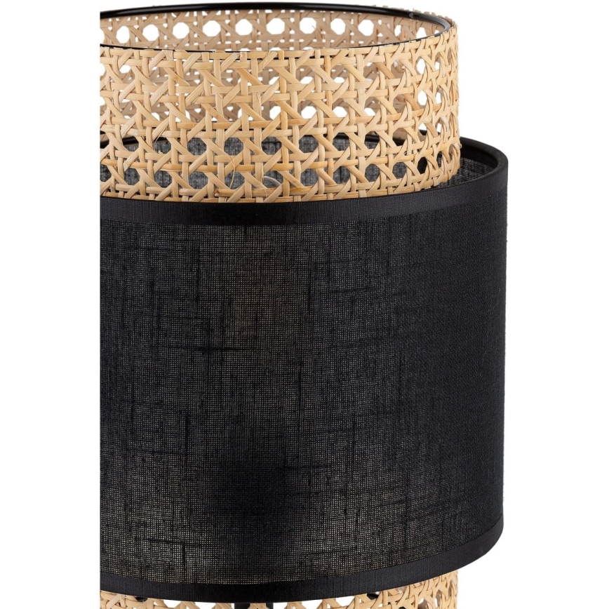 Lampe de table BOHO 1xE27/15W/230V noire/rotin