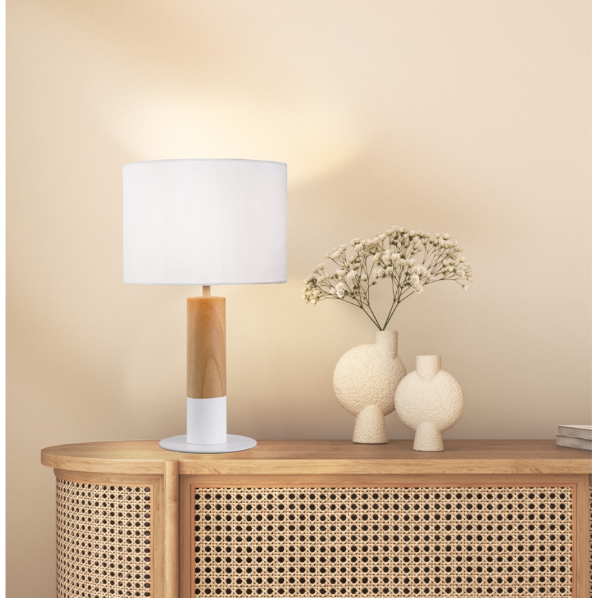 Lampe de table CARROL 1xE27/40W/230V blanche/marron