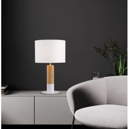 Lampe de table CARROL 1xE27/40W/230V blanche/marron
