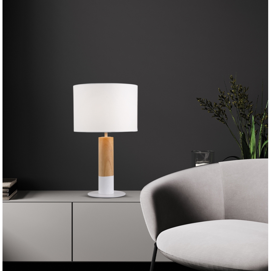 Lampe de table CARROL 1xE27/40W/230V blanche/marron