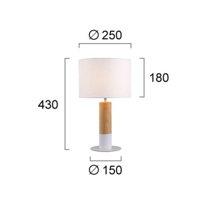 Lampe de table CARROL 1xE27/40W/230V blanche/marron