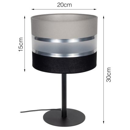 Lampe de table CORAL 1xE27/60W/230V noire / grise