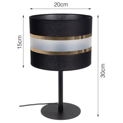 Lampe de table CORAL 1xE27/60W/230V noire