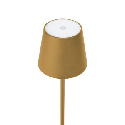 Lampe de table extérieure LED rechargeable et dimmable LED/4W/4000 mAh 3000/4000/5500K IP44 dorée