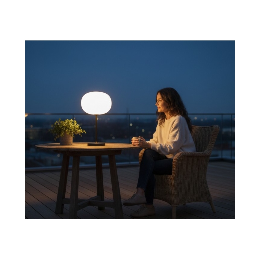 Lampe de table d'extérieur rechargeable à LED dimmable VENEZIA LED/2W/5V 2700K IP54 4000 mAh noire