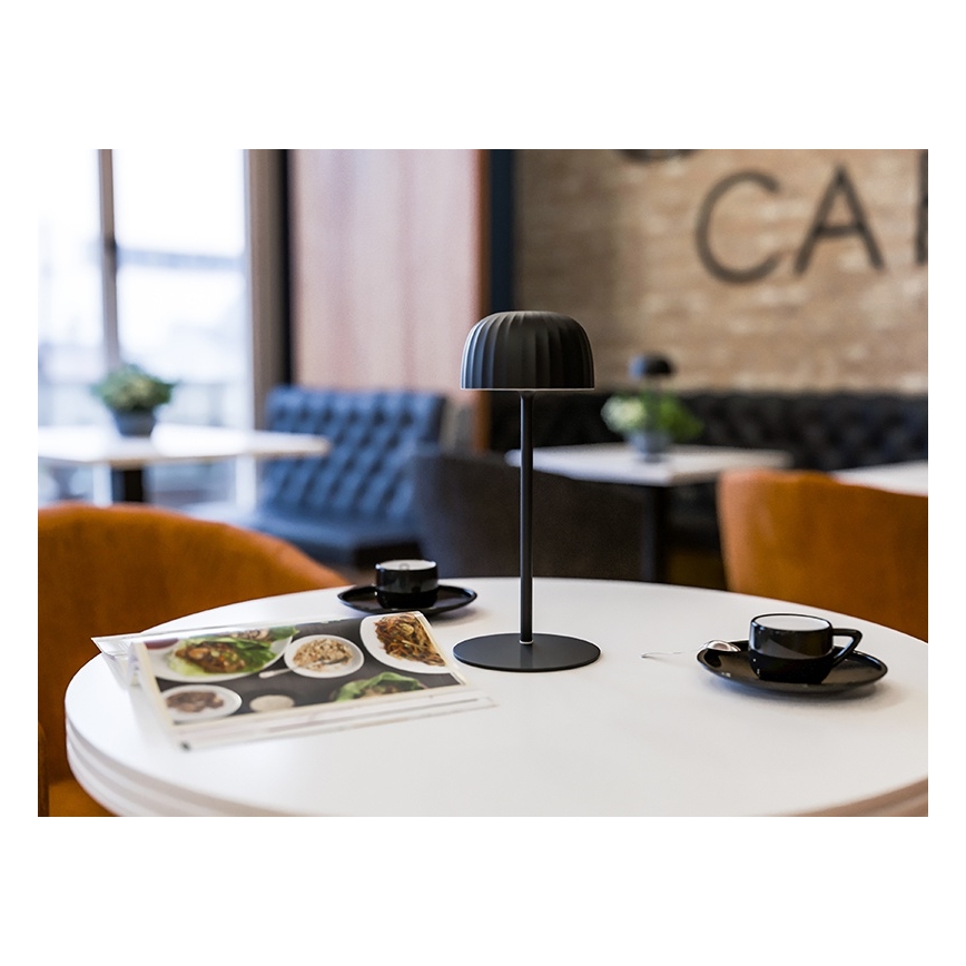 Lampe de table d'extérieur rechargeable à intensité variable VIVIEN LED/3W/5V 2700K 1600 mAh IP54 noir