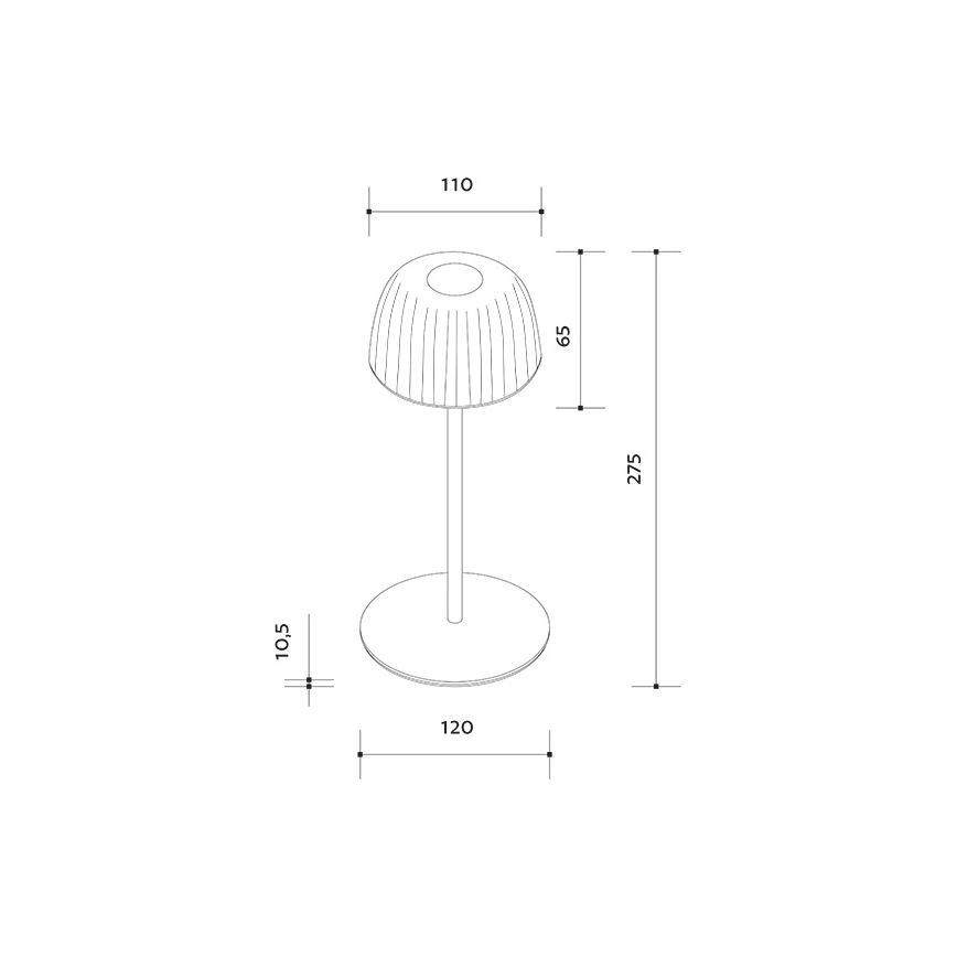 Lampe de table d'extérieur rechargeable à intensité variable VIVIEN LED/3W/5V 2700K 1600 mAh IP54 noir