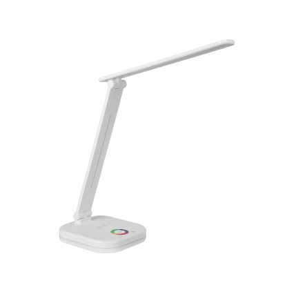Lampe de table dimmable LED RGBW avec recharge sans fil LED/7W/5V USB blanche