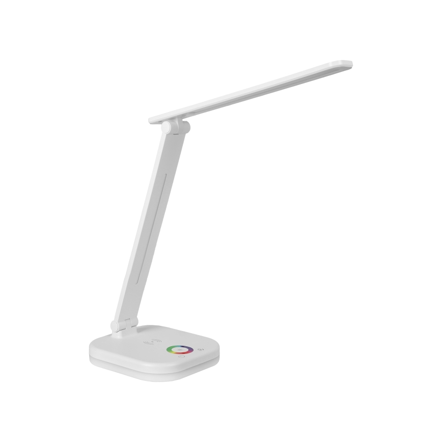 Lampe de table dimmable LED RGBW avec recharge sans fil LED/7W/5V USB blanche