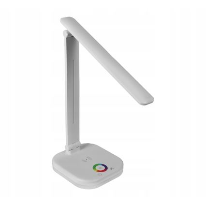 Lampe de table dimmable LED RGBW avec recharge sans fil LED/7W/5V USB blanche