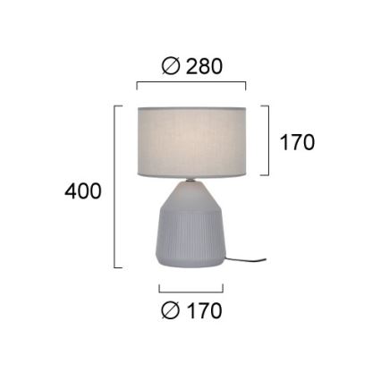 Lampe de table DOLLY 1xE27/25W/230V grise