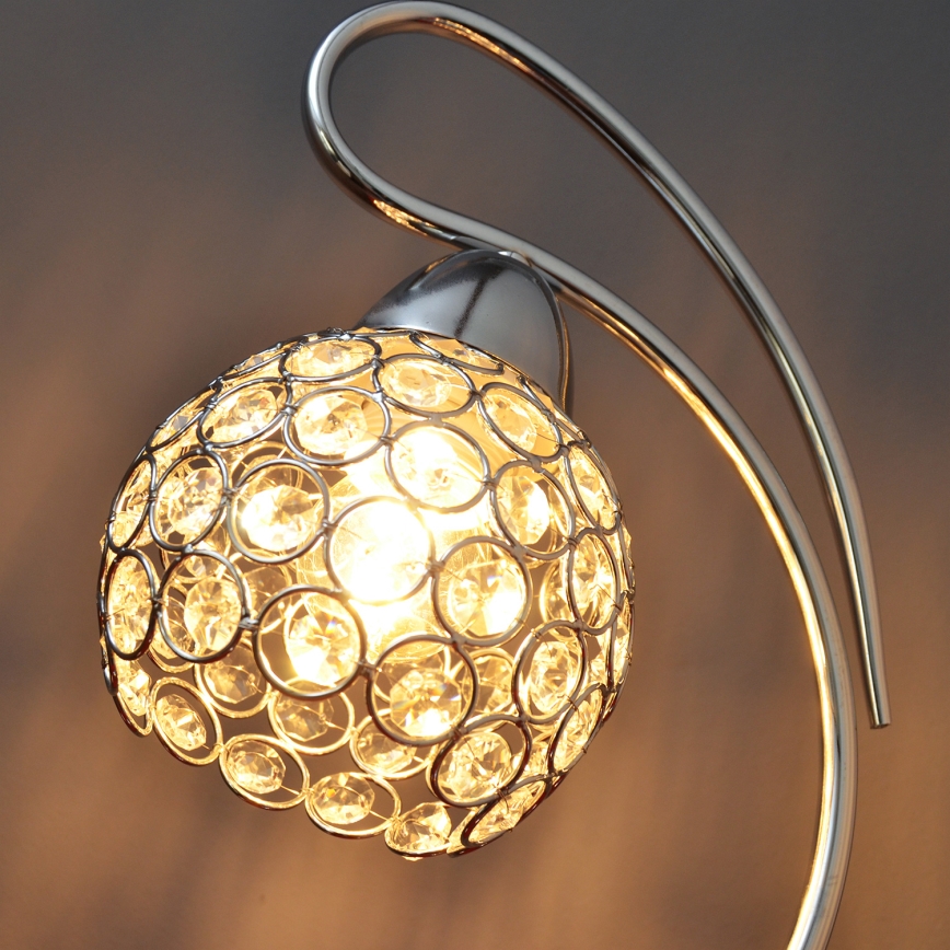 Lampe de table DORA 1xE27/15W/230V chrome brillant/transparent
