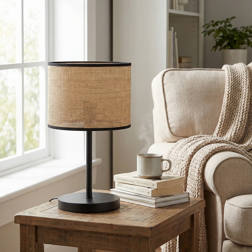 Lampe de table ECO 1xE27/15W/230V beige/rotin