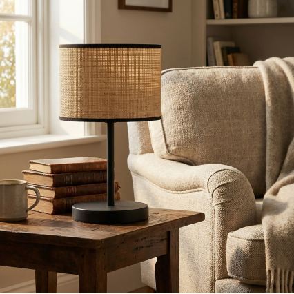 Lampe de table ECO 1xE27/15W/230V beige/rotin